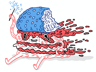 'Merica Burger america burger cute illustration july 4th weird
