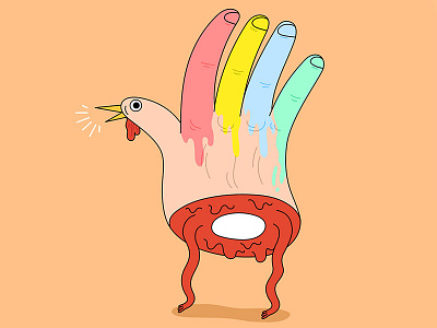 Happy Handsgiving! cute gross hand illustration thanksgiving turkey weird