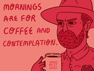 Chief Hopper coffee dodle illustration netflix quote stranger things