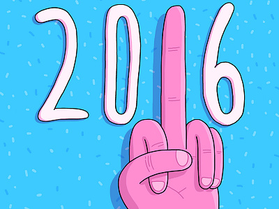 See ya 2016 2016 doodle drawing illustration middle finger new year type