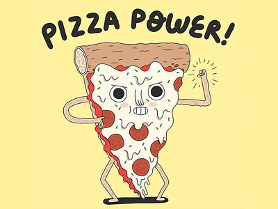 Pizza Power! art character character design cute drawing illustration pizza power