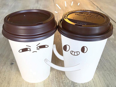2-Cup Kinda Morning art character character design coffee coffee cup cute drawing fun illustration morning