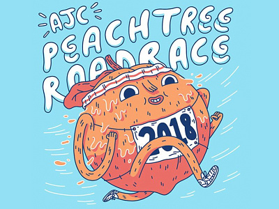 Peachtree Road Race atl atlanta design ga illustration peach peachtree race running shirt t shirt t-shirt