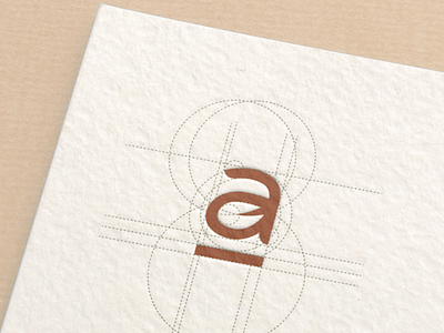 Simple mark for wellness brand a contemporary curved custom letter femenine geometrical grounded leaf letter a lettering minimalist modern monogram simple soft wellness