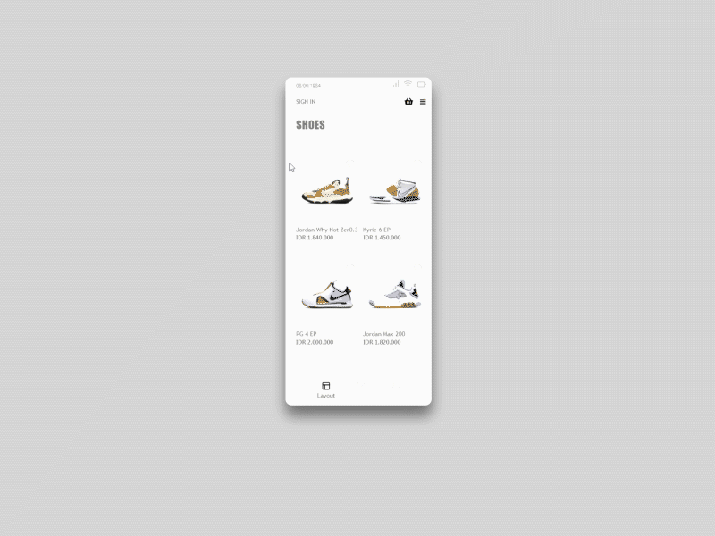 Hover Nike Shop App