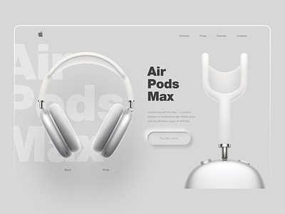 AirPods Max Website design apple branding graphic design site ui ux vector website