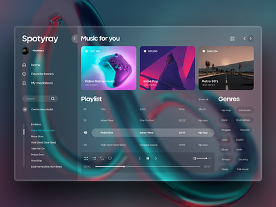 Spotyray. Music app app branding graphic design music player program site ui ux website