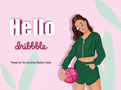 Hello everyone! debut design design art firstshot girl hello hello dribble hellodribbble illustration newplayer vector
