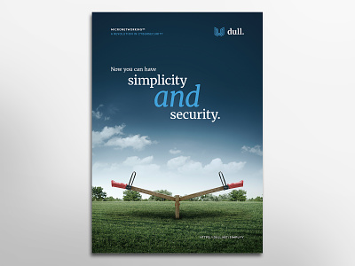 A full page minimalistic ad for a cybersecurity company abstract ad advertisment blue conceptual cybersecurity full page ad internet minimal minimalistic modern navy photo photoshop print simple surreal technology
