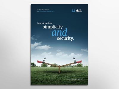 A full page minimalistic ad for a cybersecurity company