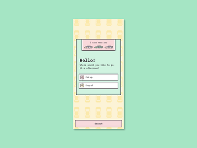 The cab booking mobile application 8 bit 8bit animation app booking cab gamification interaction mobile mobile design mobile ui motion taxi taxi app taxi booking app travel ui uiux ux yellow