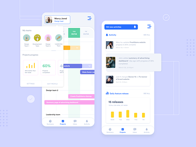 Letto - Project Management - responsive app dashboard dashboard ui design illustration iphone light mobile mobile ui product project purple responsive roadmap task task manager ui uiux ux uxui