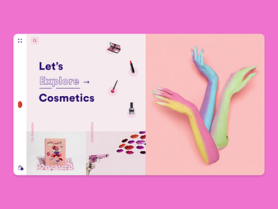 Makeup and Cosmetics - Homepage design after effects animation cosmetics design hero homepage logo makeup motion motion design pink pinky typography ui ui ux uiux uxui web website website design