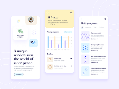 Focus: Yoga and Meditation Concept App Design