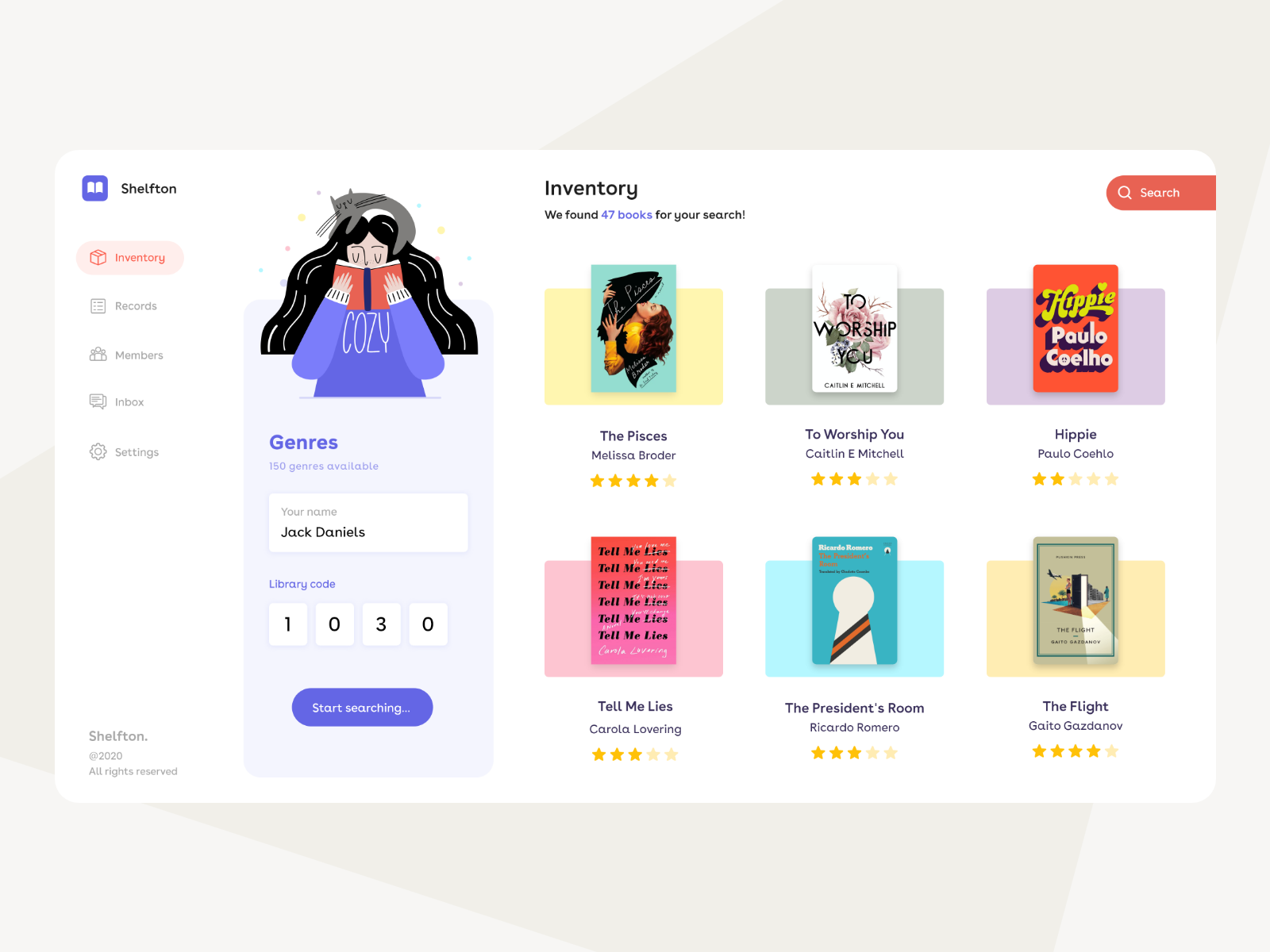 Shelfton - Library Management Dashboard by Pineapple Design on Dribbble