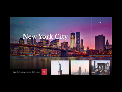 Explore a new city - Travel to New York City animation culture explore interaction menu motion motion design new york new york city nyc tour travel traveling traveller ui uiux uxui web webdesign website