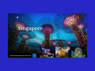 Explore a new City - Singapore animation art design explore interaction menu motion motion design singapore tour tourism travel traveling ui uidesign uiux uxui web website websites