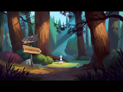 The white Rabbit's adventure art directing game art