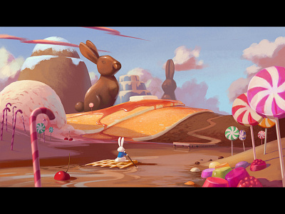 Candyland digital painting game design