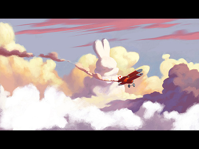 white rabbit flying