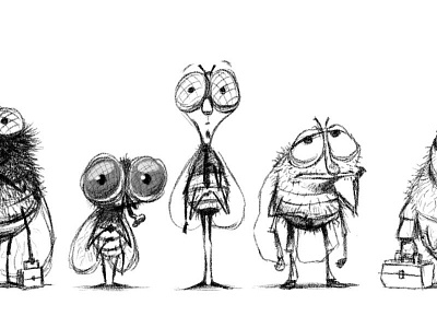fly line-up character design