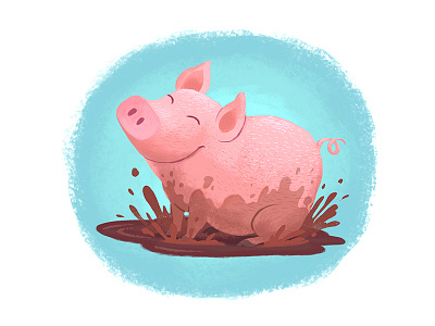 Pig children illustrations