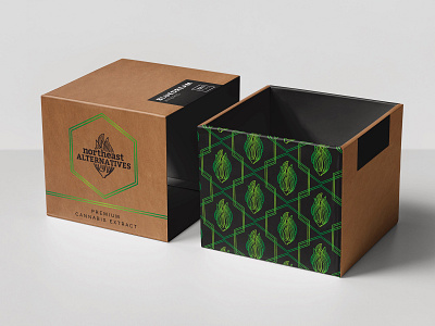 Cannabis Concentrate Packaging cannabis concentrate geometric design kraft paper line art packaging design