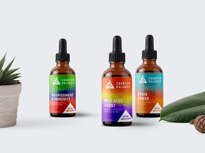 Counter Balance Packaging colorful design graphic design herbal products labels logo packaging tincture vector