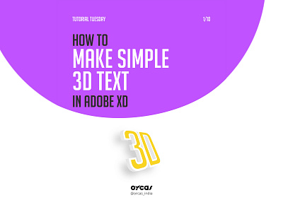 💛Simple 3D Text | Adobe XD 3d 3dtext adobexd design illustration orcas tutorial uiux xd
