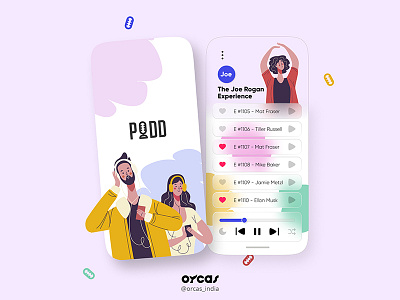 🎙️ Podcast app | UI UX app app design application illustration orcas india podcast app ui ui ux uidesign uiux uxdesign