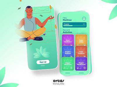 🧘‍♂️Meditation app | UI UX app design app development app ui application illustration meditation meditation app orcas india ui ui ux uiux uxdesign