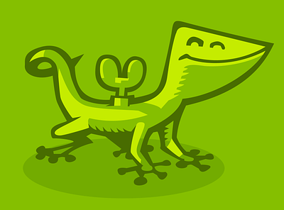 windup gecko gecko green icon illustration lizard logo vector