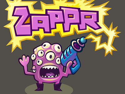 ZAPPR branding illustration logo monster scifi vector