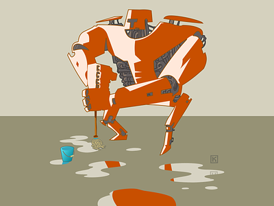 Overqualified Robot design illustration robot vector