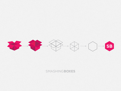 Smashing Boxes Brand Evolution badge brand branding color icon identity logo mark process
