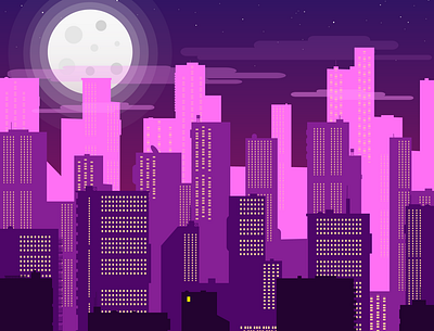 Big City Nights design illustration minimal vector