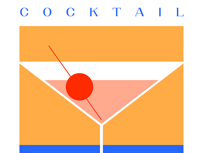 Cocktail design illustration minimal typography vector