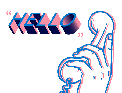 "Hello" design illustration minimal typography vector