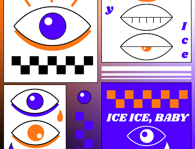 Ice ice illustration minimal typography vector