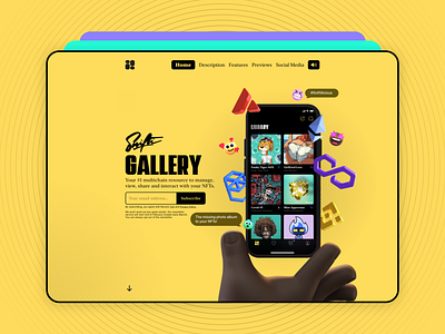 Snifti Gallery 🖼 android app blockchain crypto design illustration ios iphone nft ui wagmi website yellow