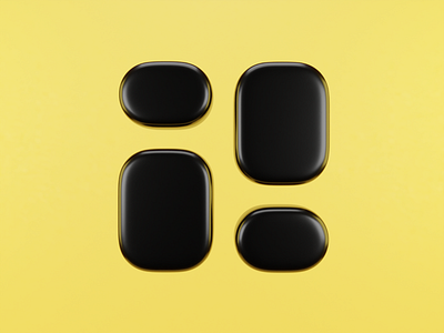 Black'n'Yellow ⚫️🟡 3d android black design glossy icon illustration ios sniftilicious yellow