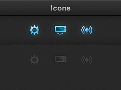 Tab'ilicious Icons blue icons ios ipad iphone noise radio settings tabbar texture tv