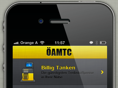 OEAMTC grey iphone iphone 4 linen texture ui user interface yellow