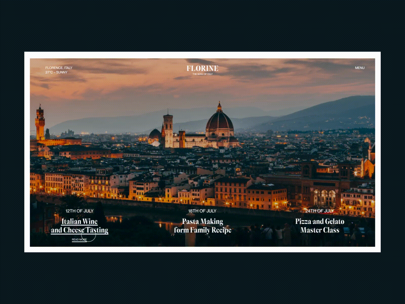 Travel Agency Website animated ui florence florence website italy website travel agency web design website