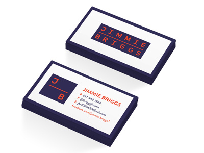 Jimmie Briggs Business Cards blue square branding business card design identity red system visual