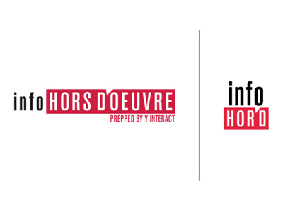 infoHORSD'OEUVRE brand clean content generating identity info logo modern red service type visual