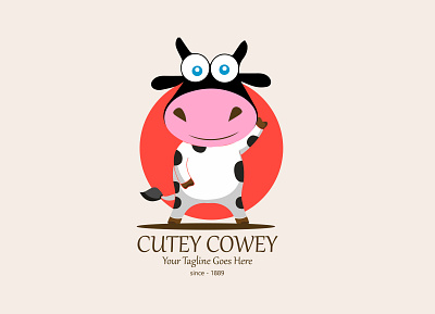 Cute Cow logo design cartoon cow cow logo cows logo logo concept logo design logo designer logos