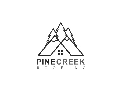 Pine Creek Roofing Logo branding creative design creative logo creative logo design design flat logo design logo logo design logo designer logos