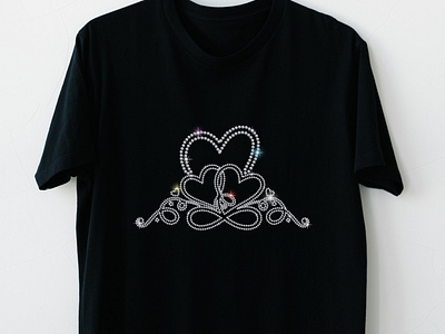 Bling Rhinestones Love heart T Shirt