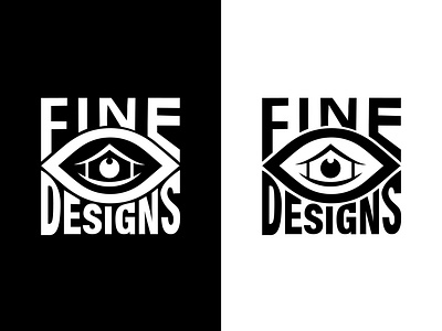 Fine Eye Design Logo ( Black And White )